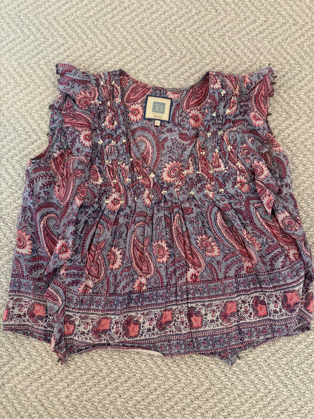 Alicia Bell paisley sequined top